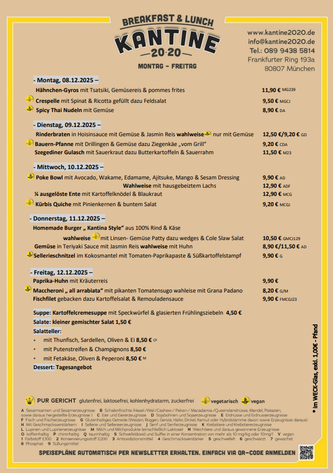 Wochenplan 08.12. - 12.12.